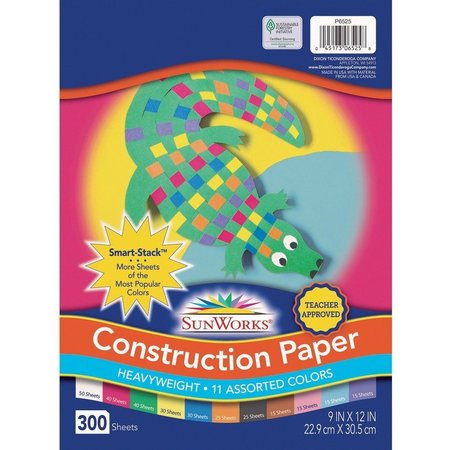 SUNWORKS Paper, Constr, 9X12, Ast, 300Sh Pk PAC6525